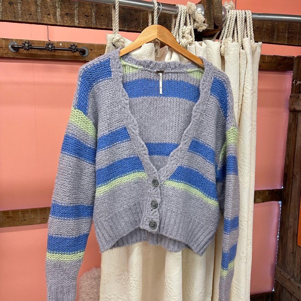 Free People Fine Time Striped Cardigan - Picture 3 of 4